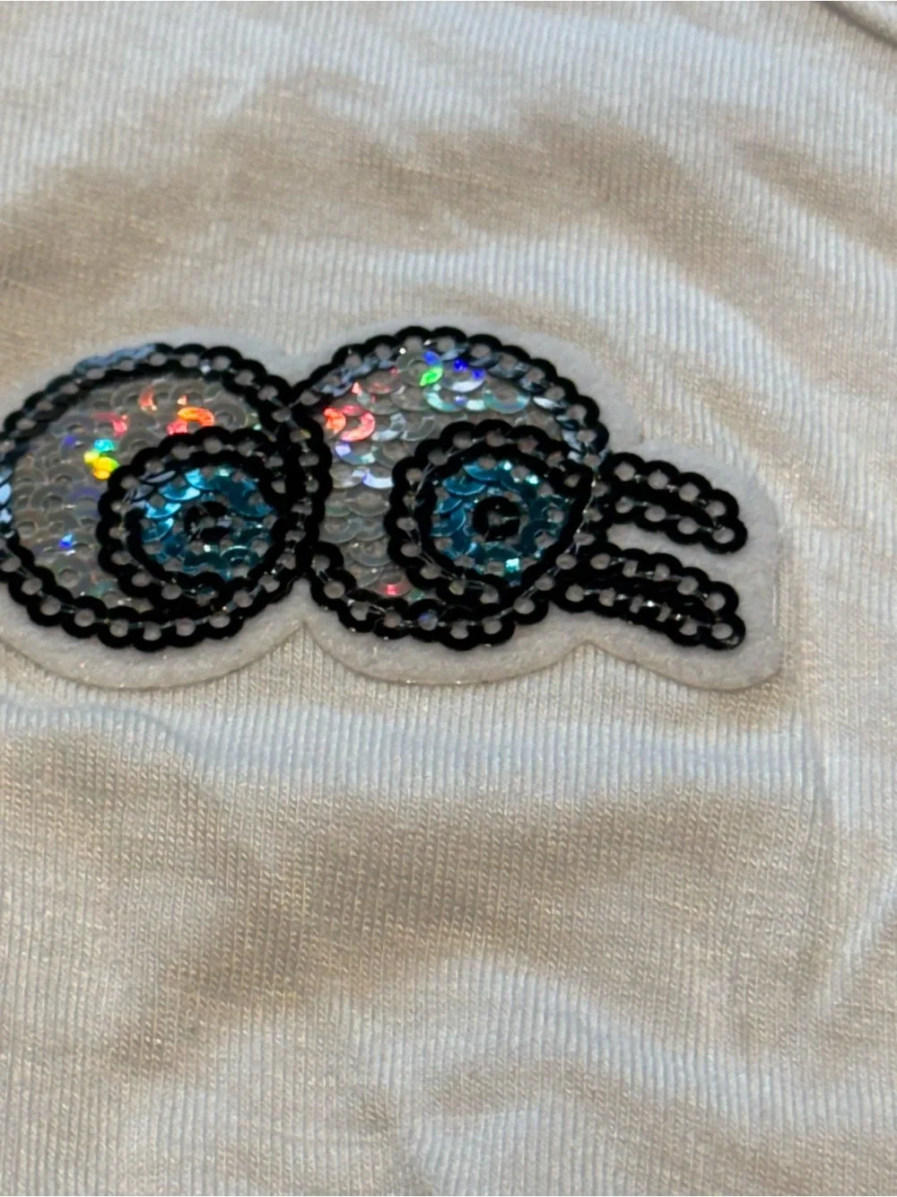 Attitudes White Ruffle Tie Tank w/ Sequin Smiley & love with Black tumble short